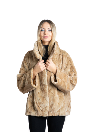 Jachete de vizon MRR - Jachetă vizon MRR Light Beige