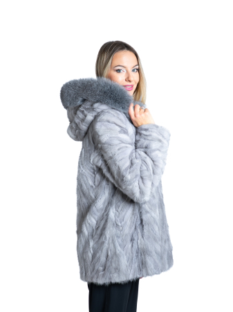 Jachetă vizon MRR Sapphire Grey cu glugă [1]