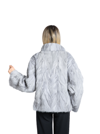 Jachetă vizon MRR Sapphire Grey - oversized [2]