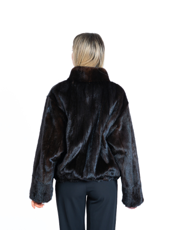 Jachetă vizon oversized Dark Brown [2]