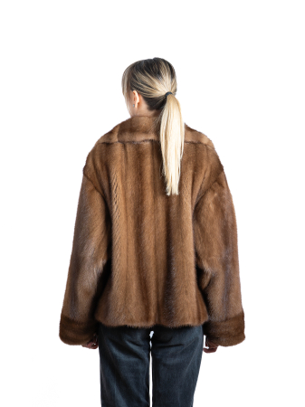Jachetă vizon oversized Light Brown [2]