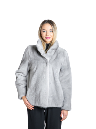 Haine damă vizon - Jachetă vizon Sapphire Grey