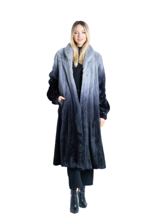 Haine de nurcă - Palton nurcă Ombre Blue