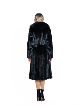 Palton vizon Blackglama cu guler șal de vulpe polară [2]