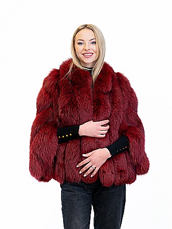 Pelerine de vulpe polară - Pelerină Andreea vulpe polară Cherry