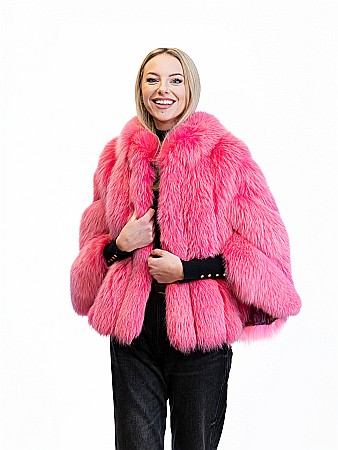 Pelerine de vulpe polară - Pelerină Andreea vulpe polară Pink