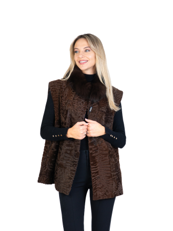 Veste - Vestă astrahan Brown