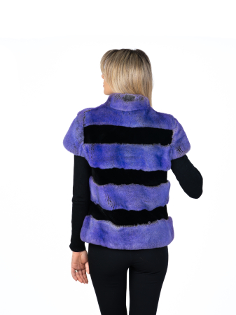 Vestă rex chinchilla cu mâneci scurte Purple [1]
