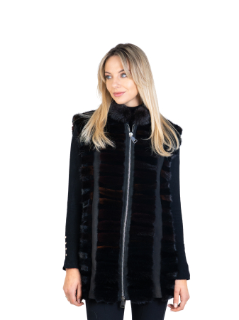 Veste - Vestă vizon multicolor