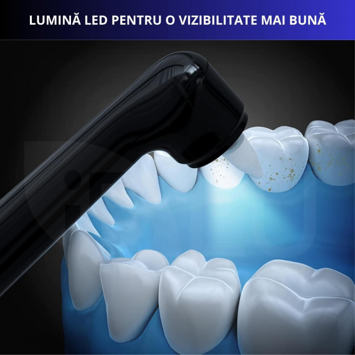 Aparat pentru Curățarea, Albirea și Lustruirea Dintilor, 5 Capete și Pastă pentru Albire, Negru [6]