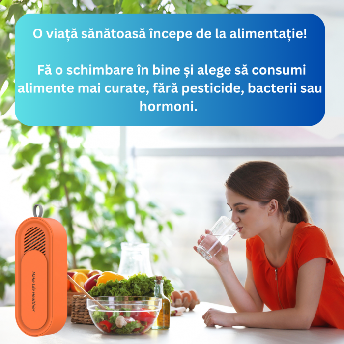Aparat pentru Curățarea și Sterilizarea Alimentelor cu Tehnologie OH-Ion – Fără Chimicale, 100% Natural, Portocaliu [2]