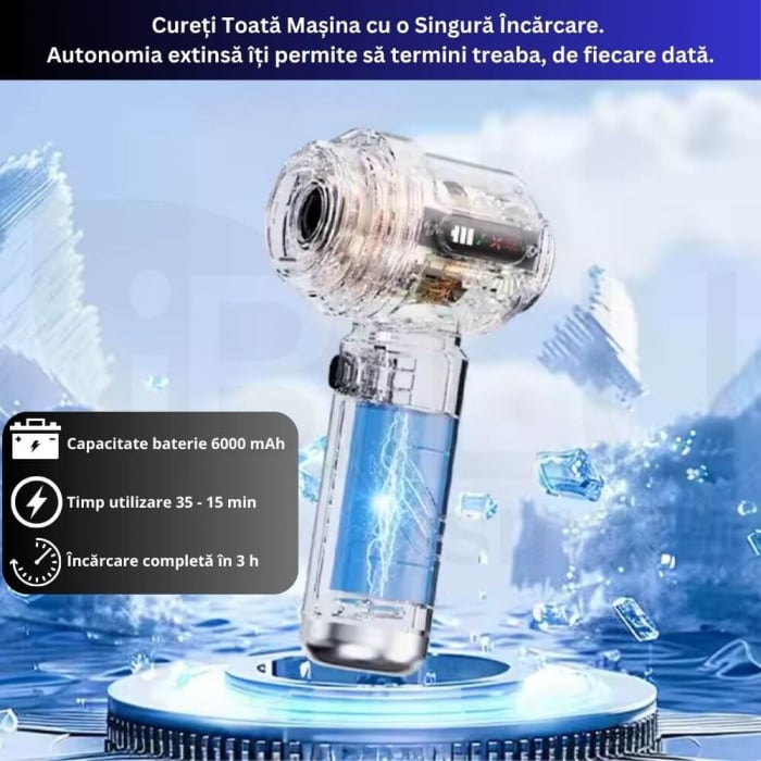 Aspirator de Mână iBLU Smart – Wireless 20.000Pa, Suflantă Aer, 8 Accesorii, USB-C [6]