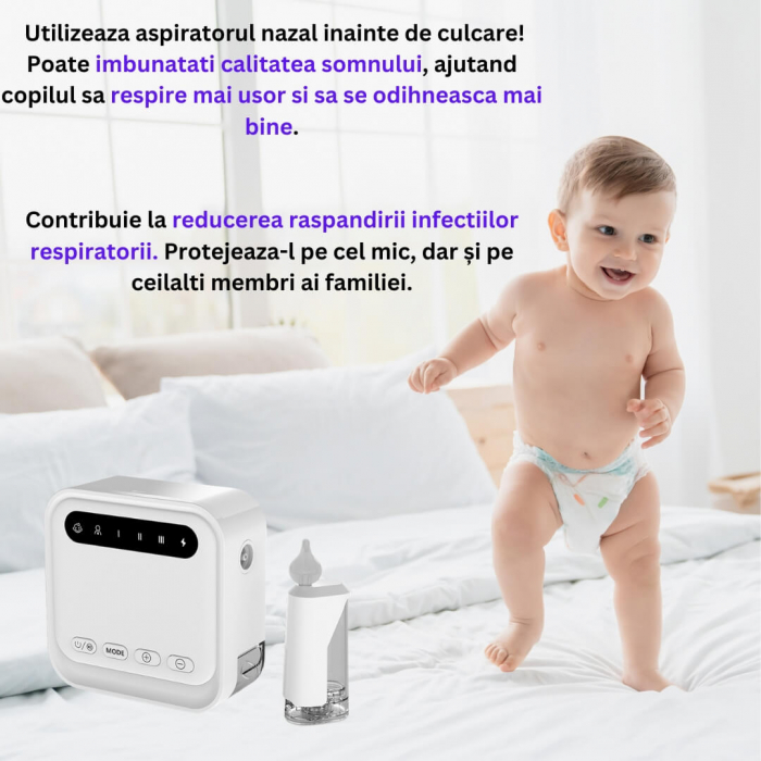 Aspirator Nazal Electric Portabil iBLU smart pentru Bebelusi, Copii sau Adulti [7]