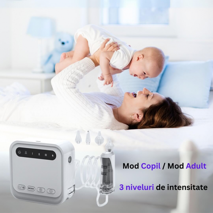 Aspirator Nazal Electric Portabil iBLU smart pentru Bebelusi, Copii sau Adulti [3]
