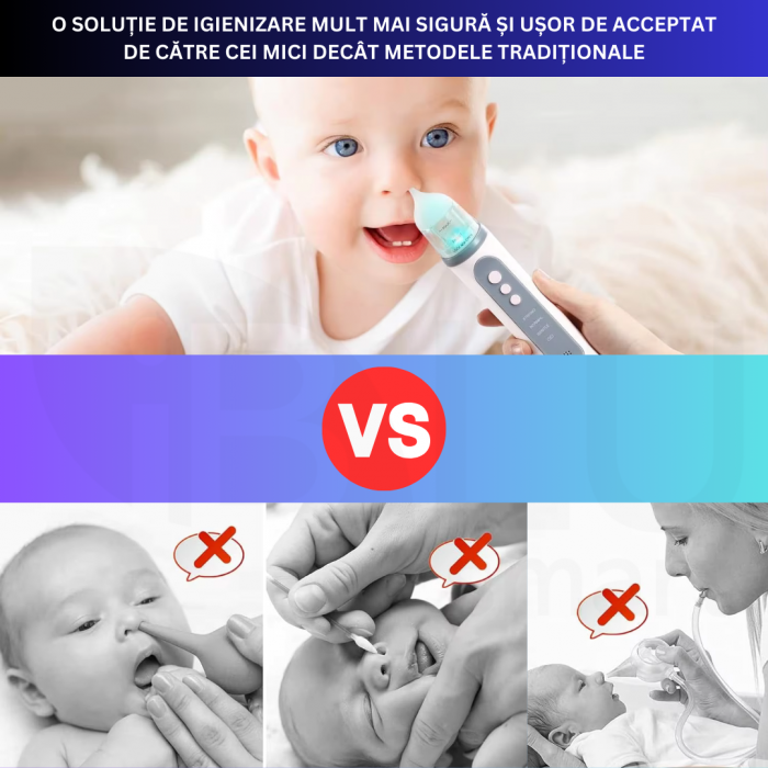 Aspirator Nazal Portabil pentru Bebeluși și Copii, cu Funcție de Sunete și Lumini Relaxante [6]