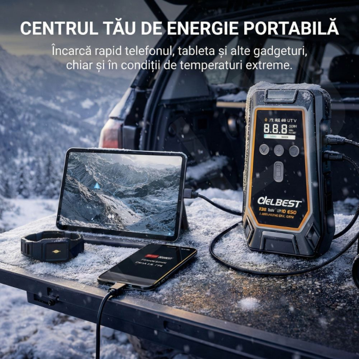 Jump Starter Auto iBLU 1000A cu Compresor și Powerbank [7]