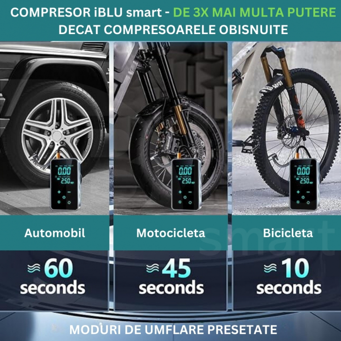 Compresor Auto Digital Portabil 6 în 1 cu Ecran LED Full-Touch, Multifuncțional [2]