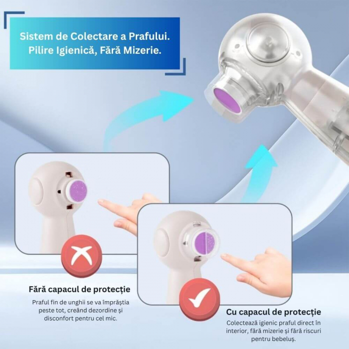 Pilă Electrică Bebe USB-C, Silențioasă, LED, 6 Capete [4]
