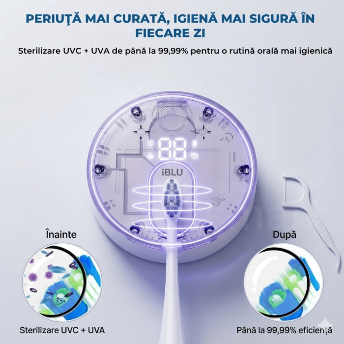Sterilizator UV pentru o Periuță de Dinți, Senzor Deschidere-Închidere Automată, Alb [3]