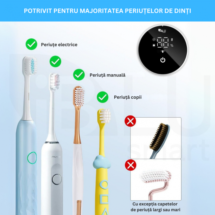 Sterilizator UV pentru o Periuță de Dinți, Senzor Deschidere-Închidere Automată, Alb [5]
