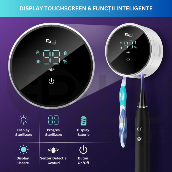 Sterilizator UV pentru o Periuță de Dinți, Senzor Deschidere-Închidere Automată, Alb [6]