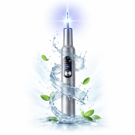 Toate Produsele - Aparat Detartraj Ultrasonic iBLU smart pentru Curatare Dentara, Sterilizare UV si Iluminare LED, 5 Moduri de Intensitate, Eliminare Tartru si Placa Bacteriana, Tehnologie Smart Chip (Protecție Gingii) Corp Metalic Aerospațial, IPX6, Fără Fir, Argintiu