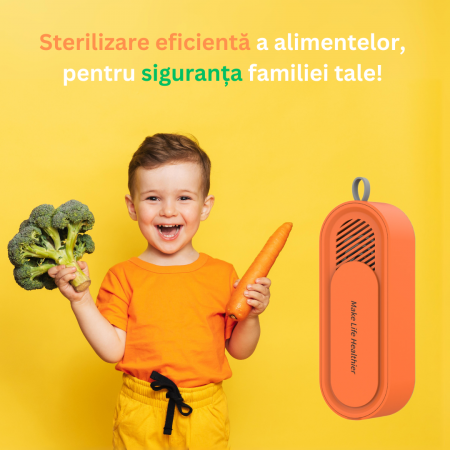 Aparat pentru Curățarea și Sterilizarea Alimentelor cu Tehnologie OH-Ion – Fără Chimicale, 100% Natural, Portocaliu [3]