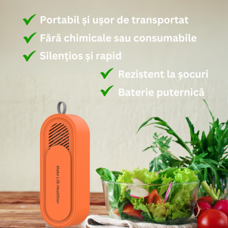 Aparat pentru Curățarea și Sterilizarea Alimentelor cu Tehnologie OH-Ion – Fără Chimicale, 100% Natural, Portocaliu [2]