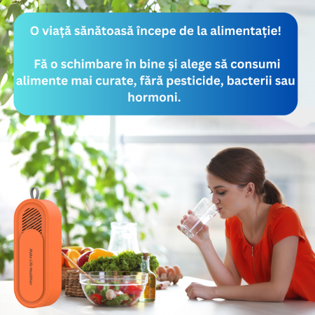 Aparat pentru Curățarea și Sterilizarea Alimentelor cu Tehnologie OH-Ion – Fără Chimicale, 100% Natural, Portocaliu [1]