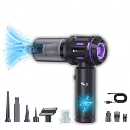 Toate Produsele - Aspirator de Mână iBLU Smart – Wireless 20.000Pa, Suflantă Aer, 8 Accesorii, USB-C