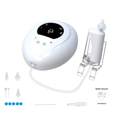 Toate Produsele - Aspirator Nazal Electric Portabil iBLU smart pentru Bebelusi, Copii sau Adulti, 3 Capete Silicon BPA-Free, 3 Niveluri Absorbtie, Alb