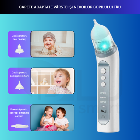 Aspirator Nazal Portabil pentru Bebeluși și Copii, cu Funcție de Sunete și Lumini Relaxante [3]