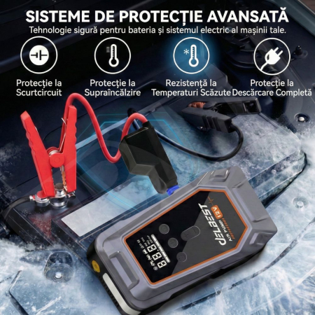 Jump Starter Auto iBLU 1000A cu Compresor și Powerbank [5]