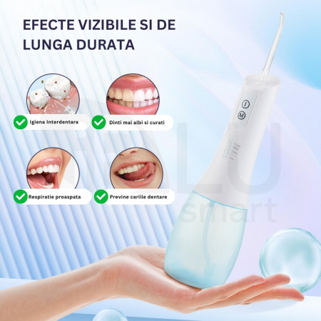 Irigator Oral Profesional pentru Duș Bucal cu Rezervor Detașabil, Portabil, 6 Capete, Alb [6]