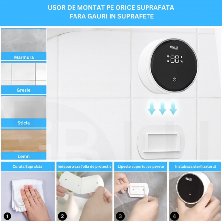 Sterilizator UV pentru o Periuță de Dinți, Senzor Deschidere-Închidere Automată, Alb [6]