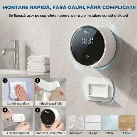 Sterilizator UV pentru o Periuță de Dinți, Senzor Deschidere-Închidere Automată, Alb [9]