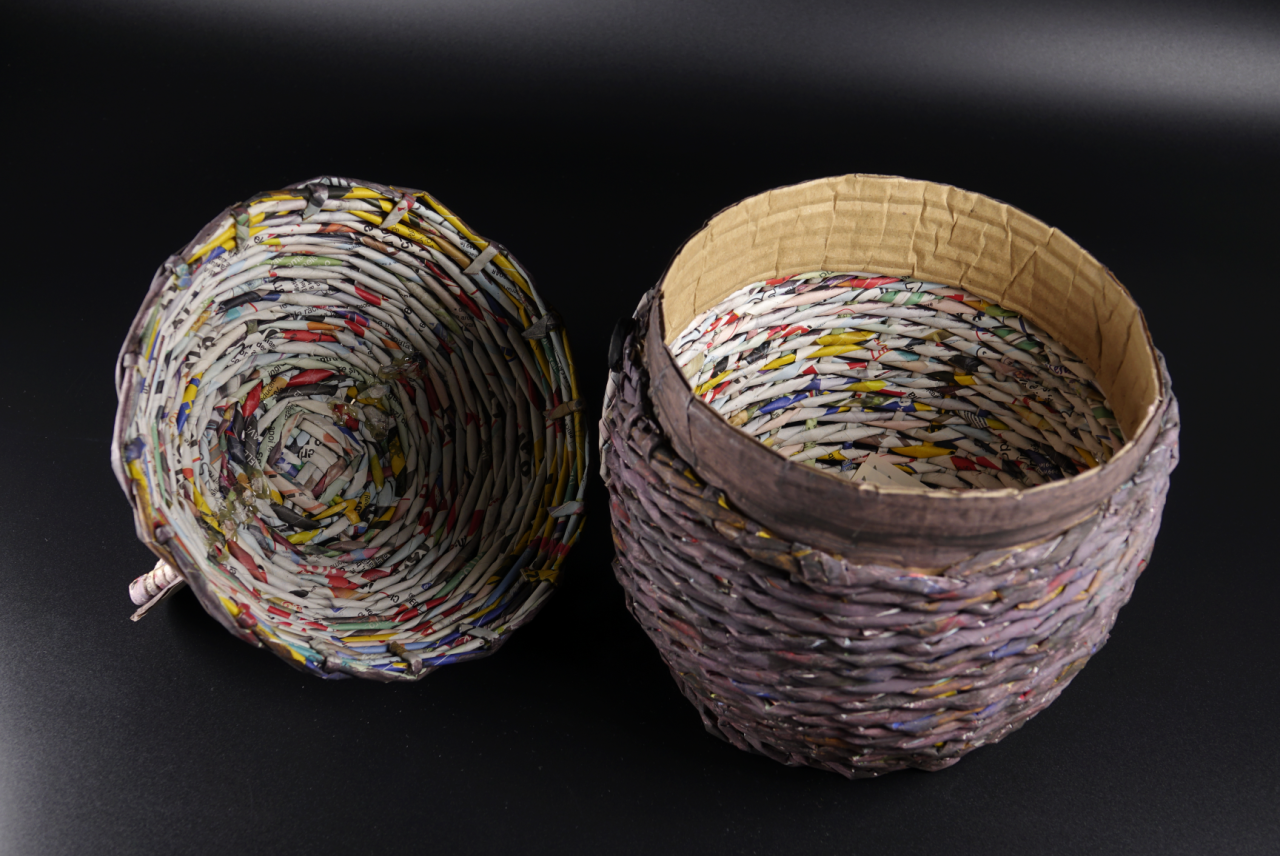 cos-decorativ-handmade-urs-hartie-reciclata [5]