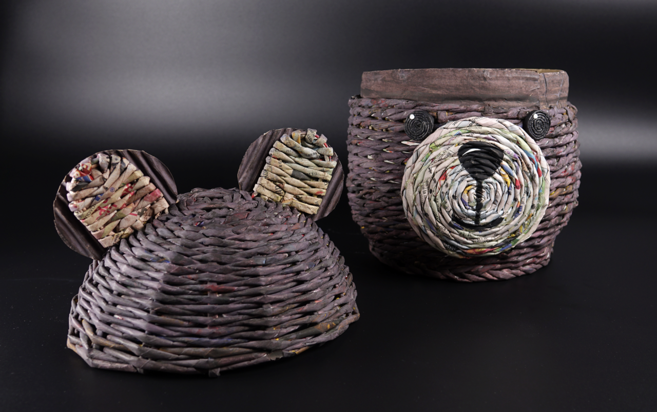 cos-decorativ-handmade-urs-hartie-reciclata [3]