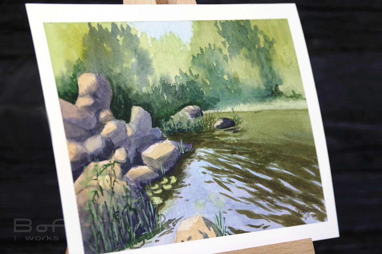pictura-acuarela-originala-flowing-stillness-21x15 [2]