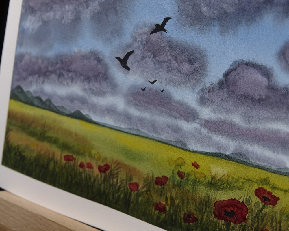 pictura-acuarela-originala-heavy-clouds-26x18 [2]