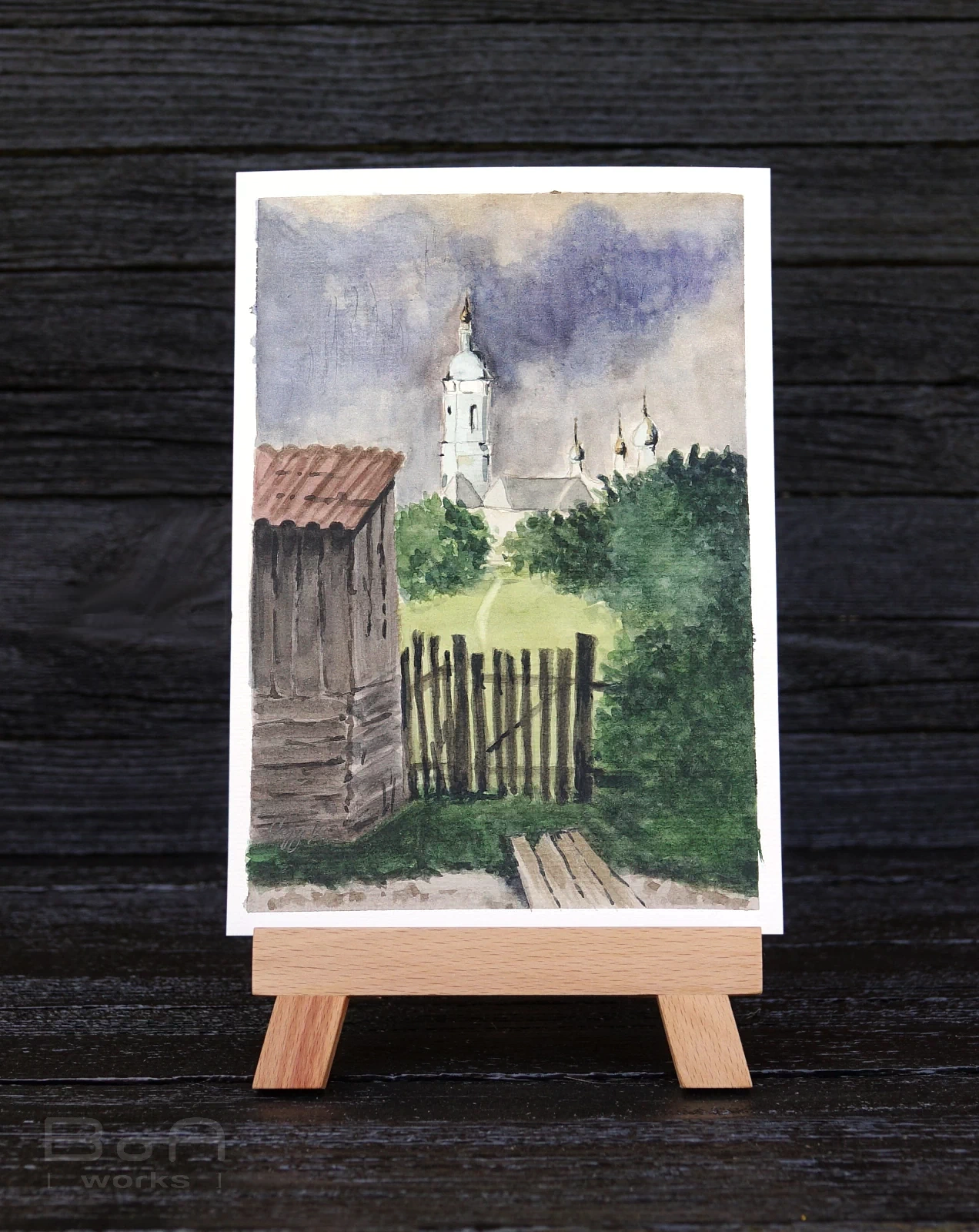 [waterworks] - pictura-acuarela-originala-near-redemption-15x21