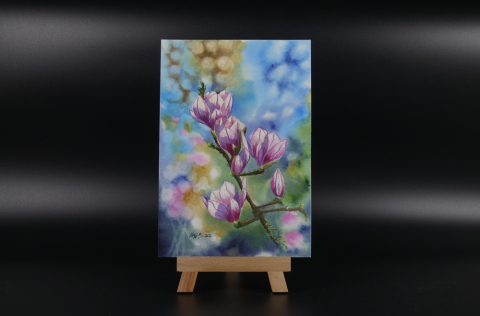 [waterworks] - pictura-acuarela-originala-spring-rising-18x26