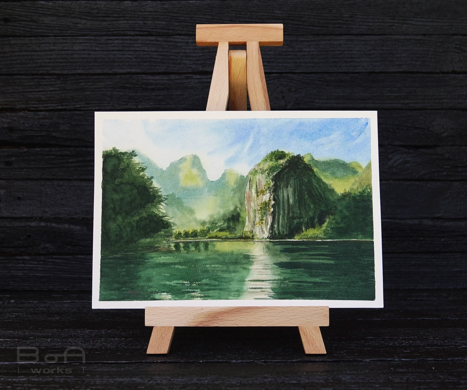 [waterworks] - pictura-acuarela-originala-the-monolith-26x18