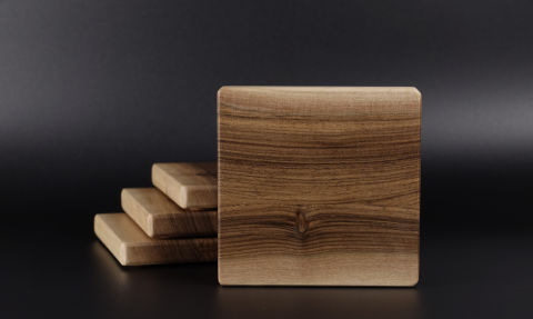 Suporturi pentru pahare - suport-pahare-nuc-hourglass-lemn-masiv-handmade