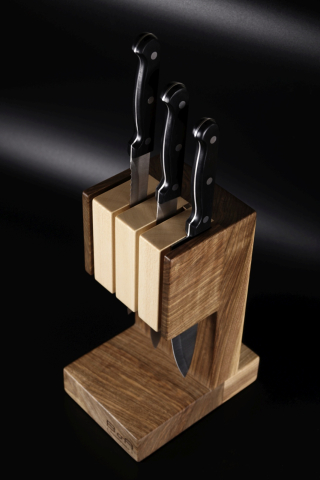 Suporturi pentru cuțite - suport-cutite-nuc-magnetic-brutalist-walnut-handmade