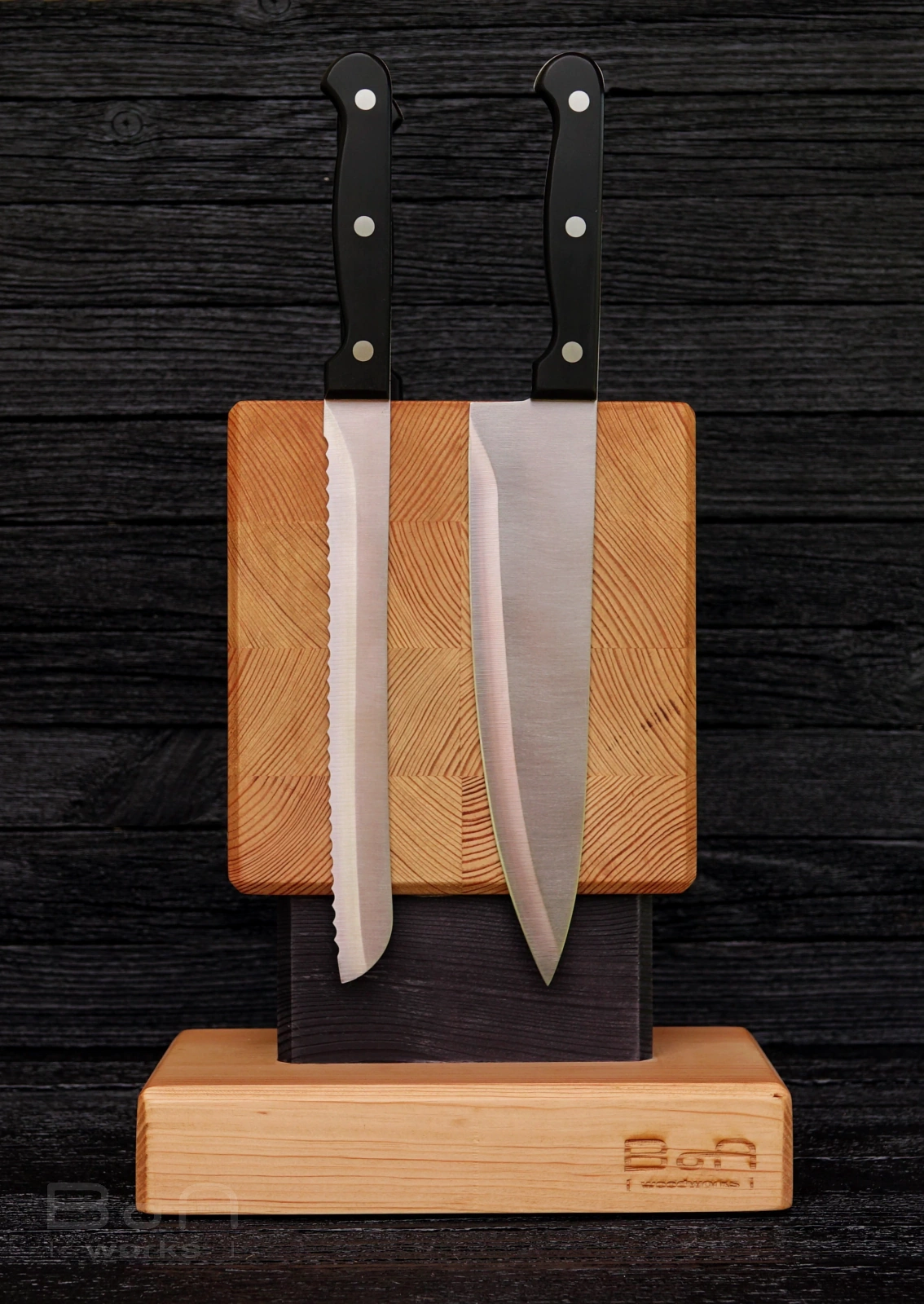 Suporturi pentru cuțite - suport-cutite-magnetic-pin-end-grain-octoculus-4-cutite-handmade
