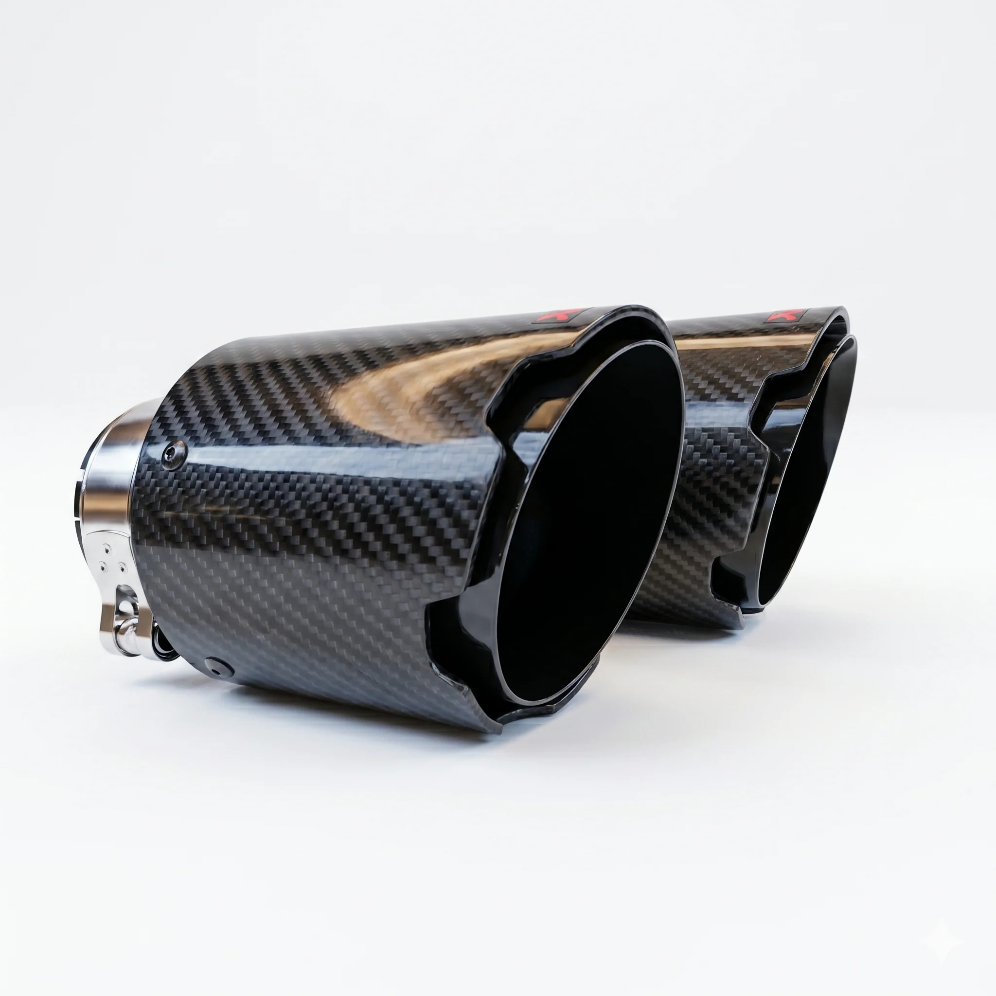 Tips editie limitata evacuare carbon si inox negru Logo Rosu 114mm intrare 63mm VEHEMENT Performance [2]
