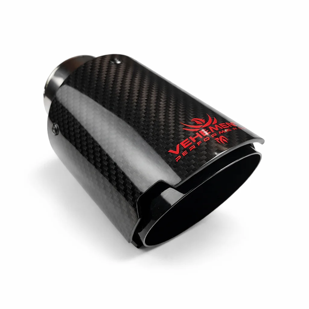 VEHEMENT - Tips editie limitata evacuare carbon si inox negru Logo Rosu 114mm intrare 63mm VEHEMENT Performance