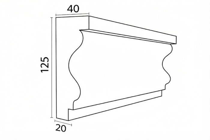 Ancadrament exterior ferestre și uși, brâu soclu și delimitare etaje BD-PD-05 140x50x2000 MM [4]