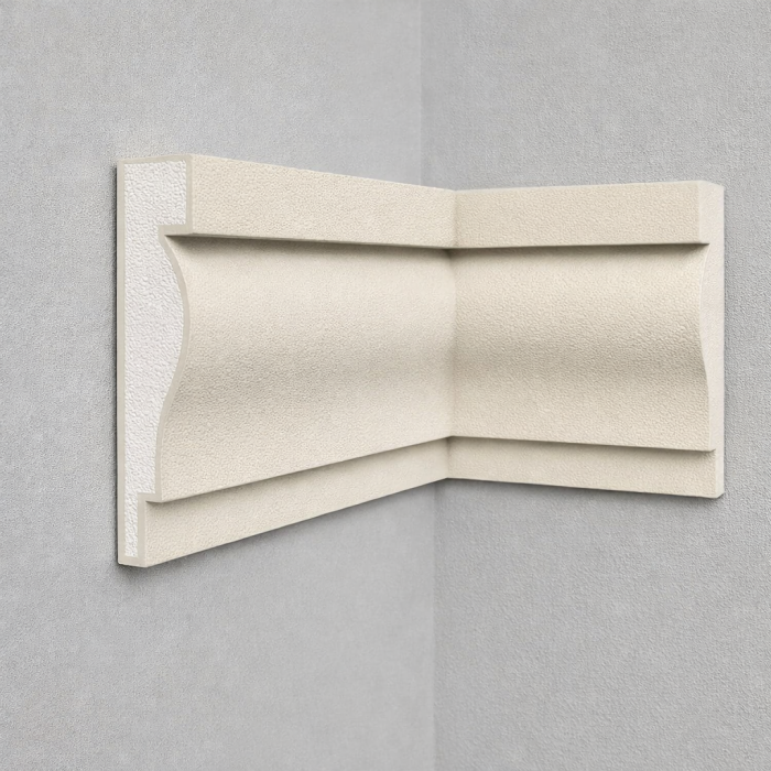 Profil decorativ exterior BD-PD-01 – ancadrament ferestre și brâu fațadă – 132 × 40 mm [4]